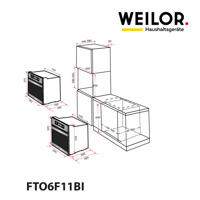 Духовка WEILOR FTO6F11BI