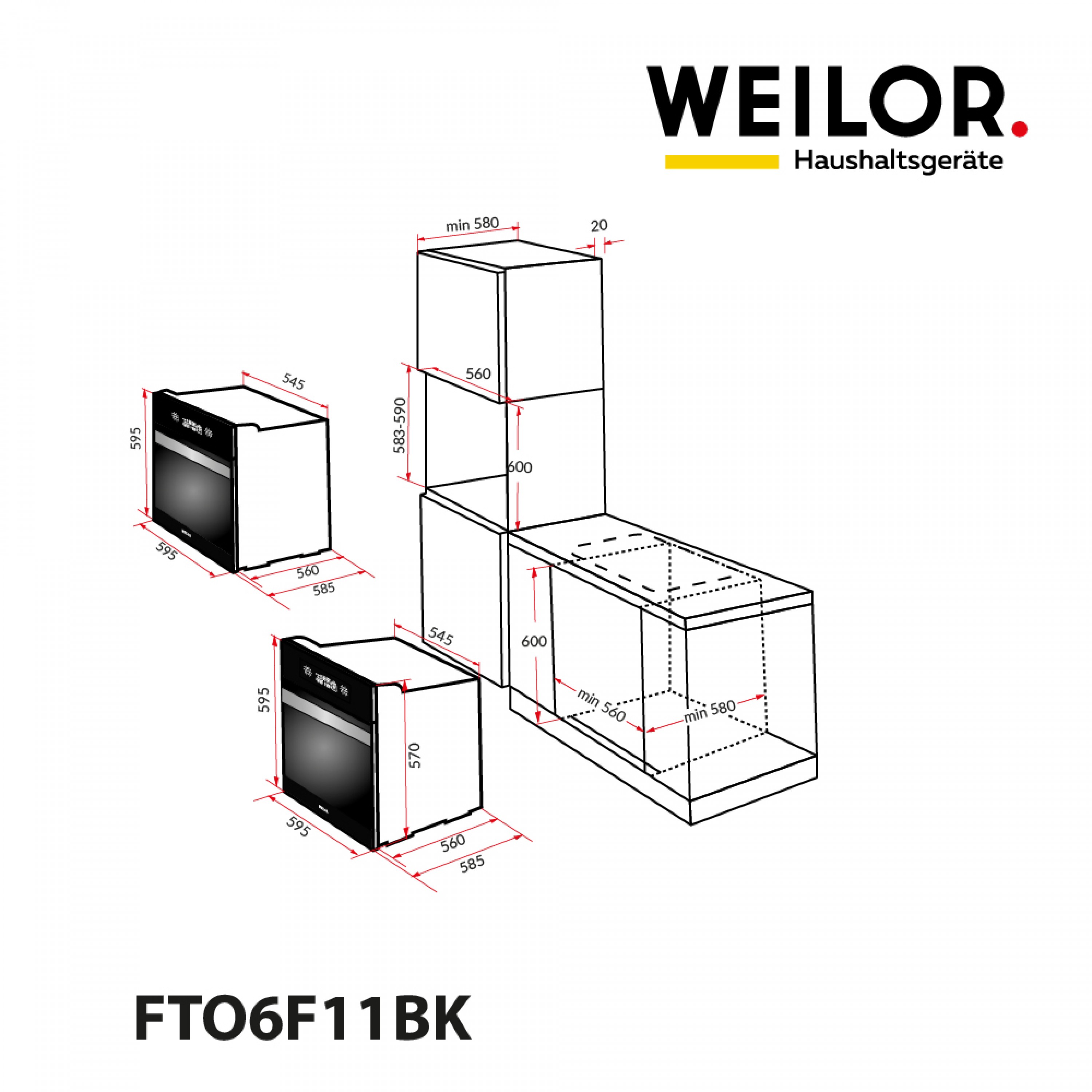 Духовка WEILOR FTO6F11BK - зображення 22