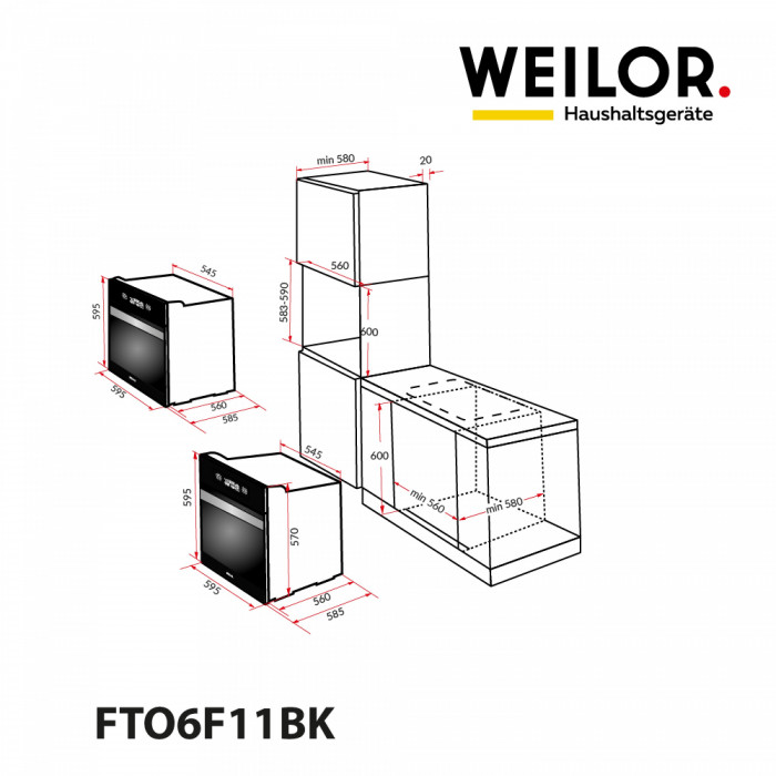 Духовка WEILOR FTO6F11BK