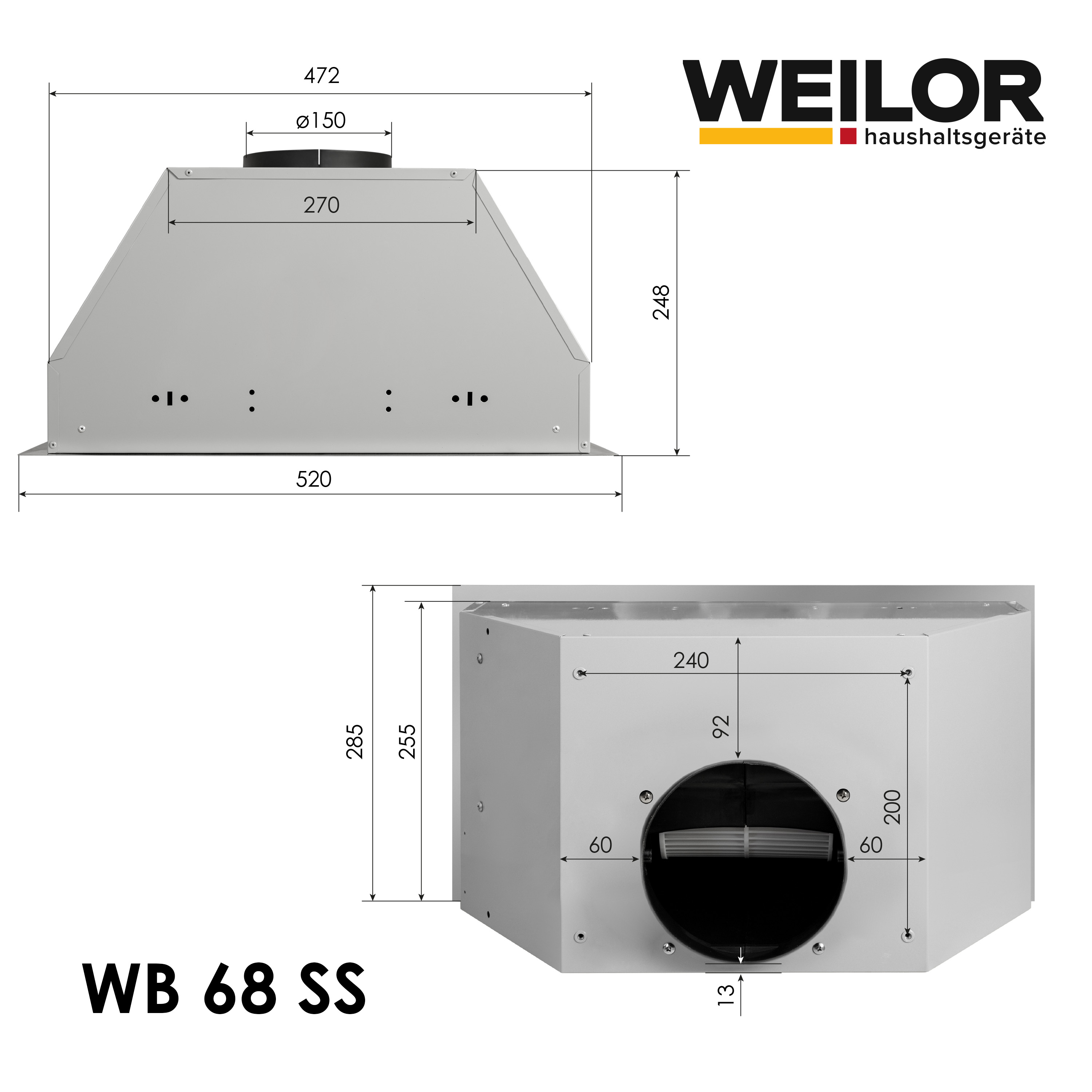 Витяжка повновбудована Weilor WB 68 SS - зображення 12