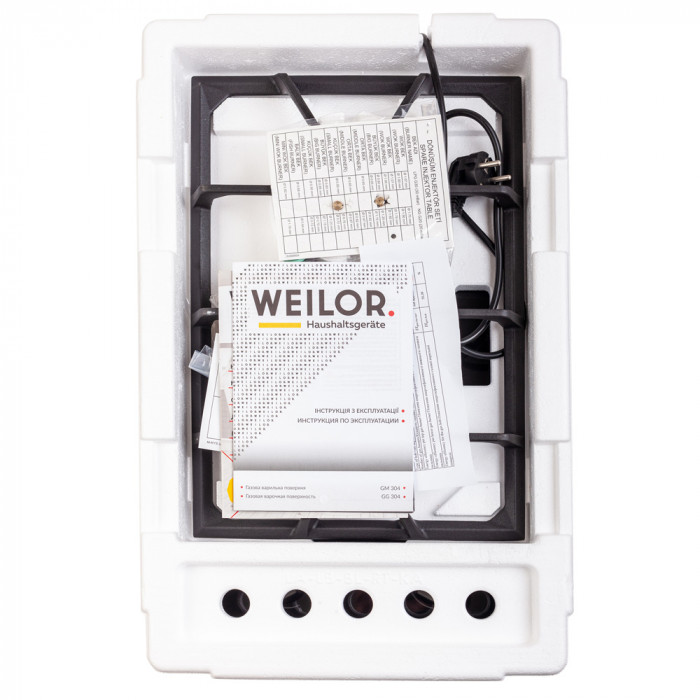 Поверхня газова Domino на склі WEILOR GG 304 BL