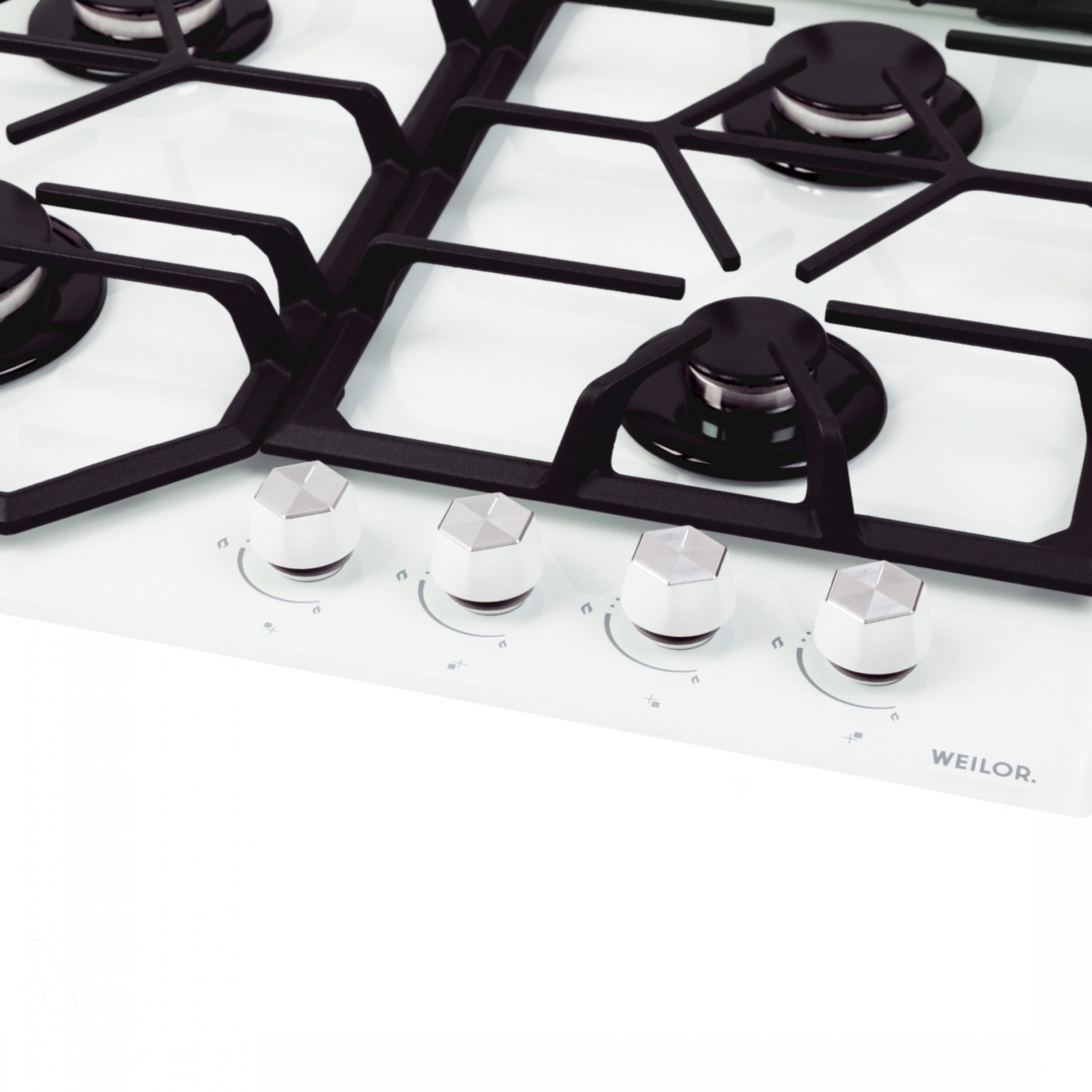 Поверхня газова на склі WEILOR GG 604 WH - зображення 5
