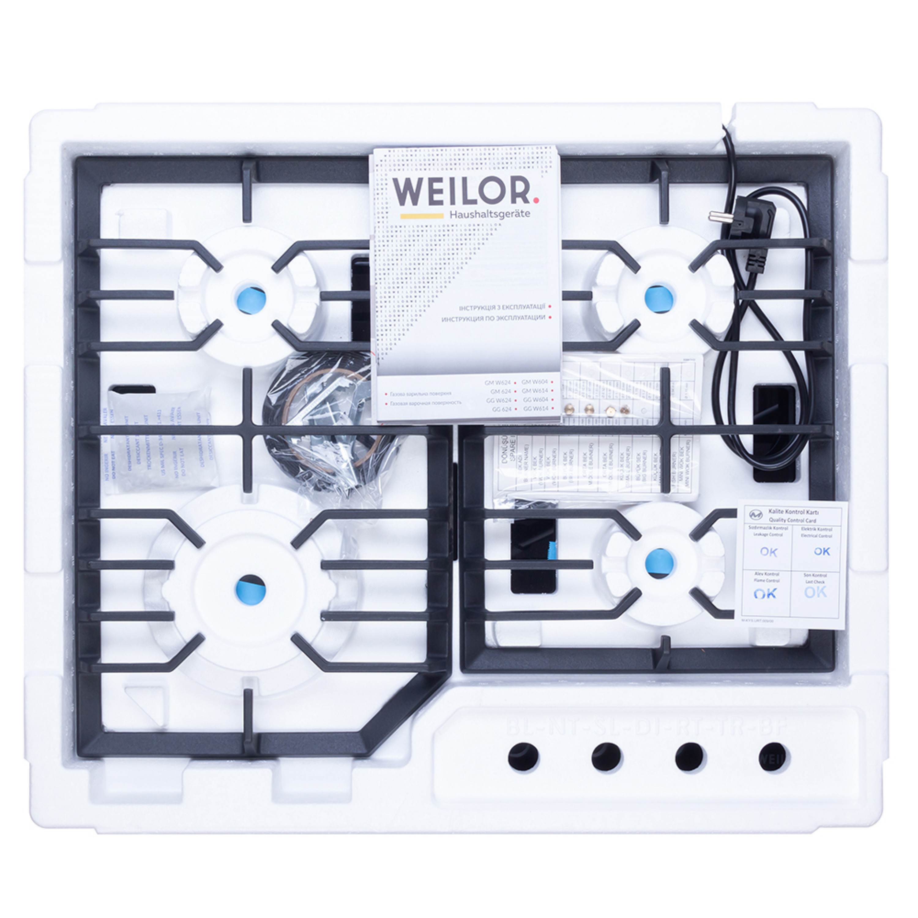 Поверхня газова на склі WEILOR GG 624 BL - зображення 12