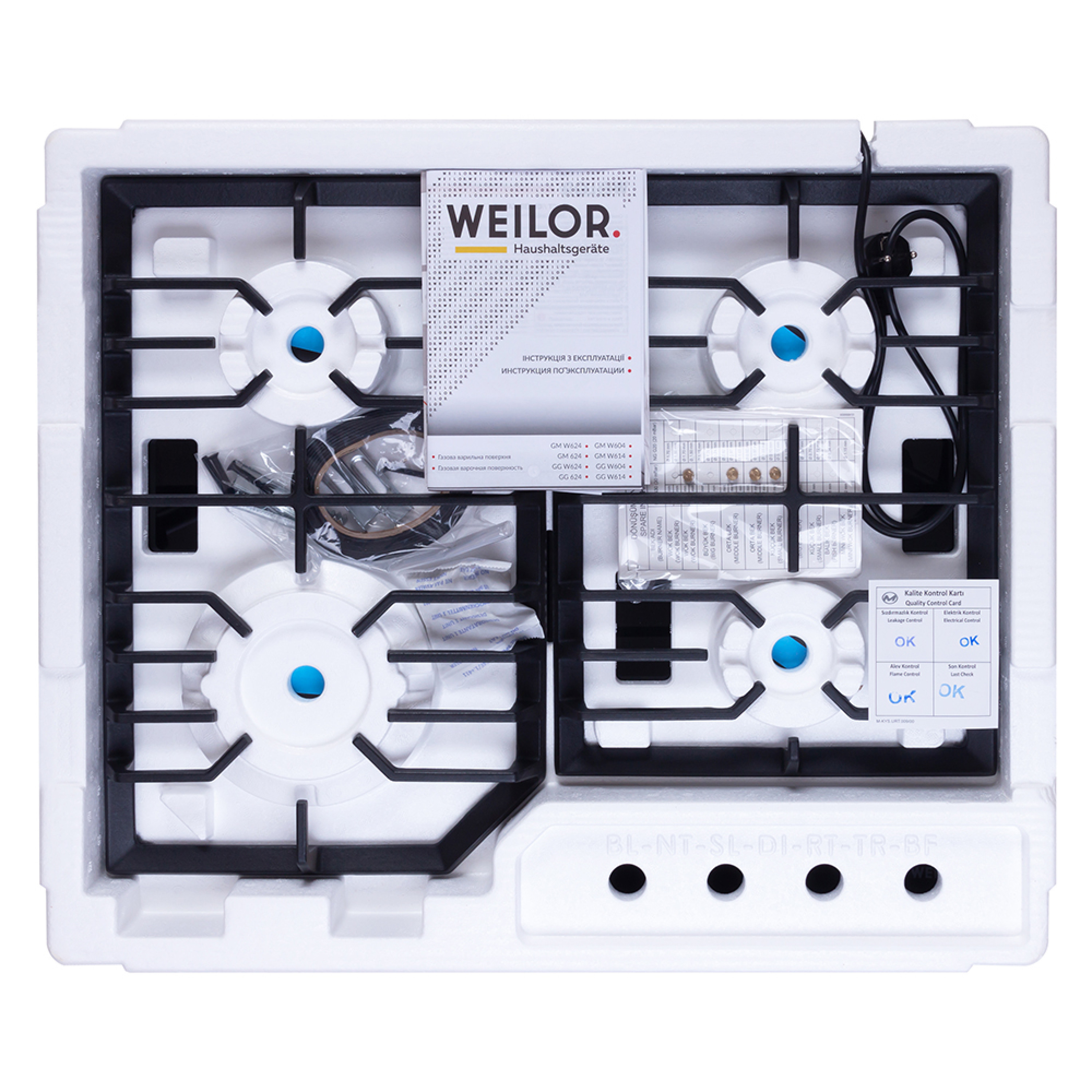 Поверхня газова на склі WEILOR GG W 624 BL - зображення 12