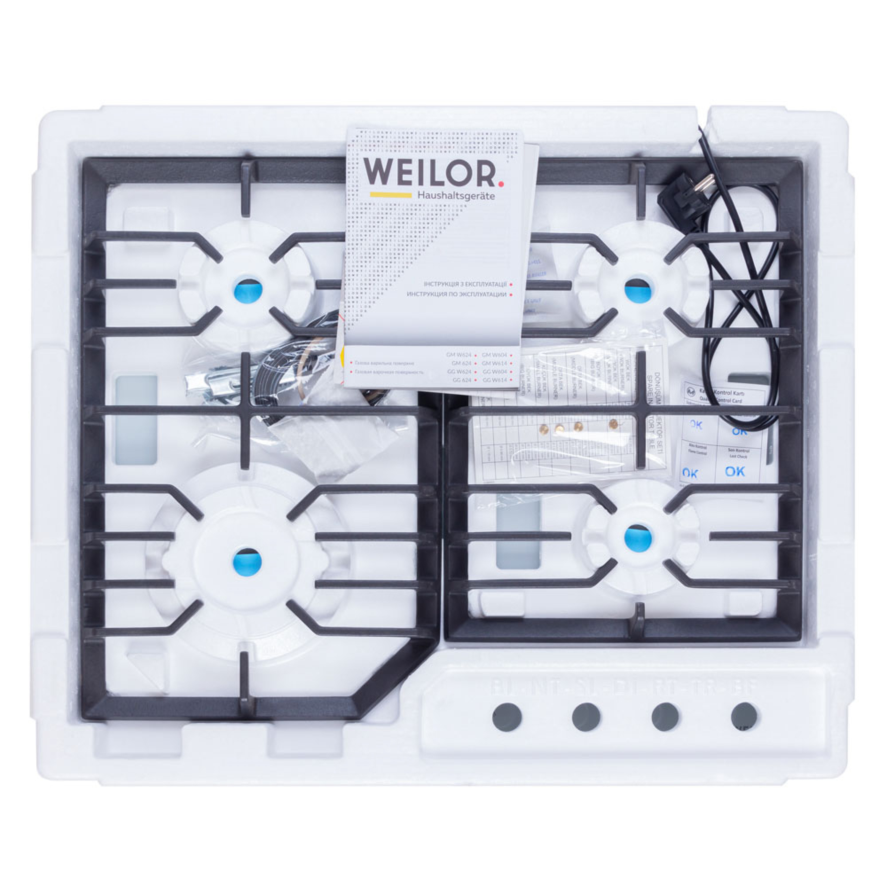 Поверхня газова на склі WEILOR GG W 624 WH - зображення 11