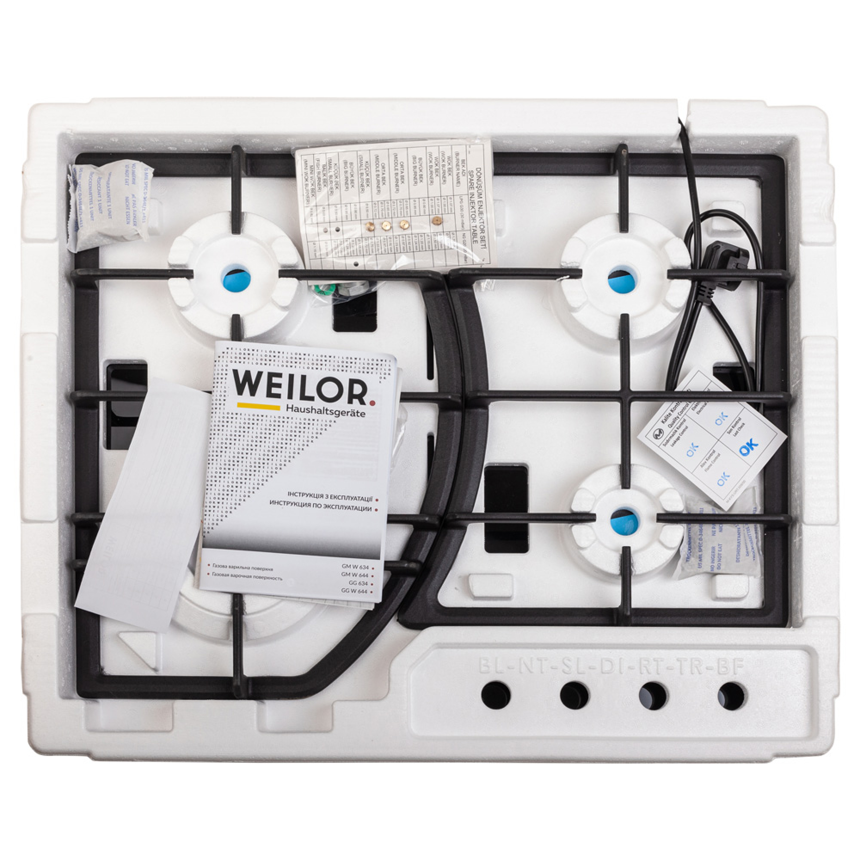Поверхня газова на склі WEILOR GG W 644 BL - зображення 9
