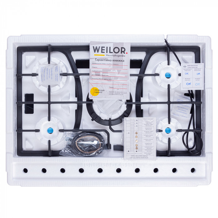 Поверхность газовая на стекле WEILOR GG W 714 BL