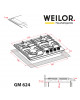 Поверхность газовая на металле WEILOR GM 624 WH - зображення 14