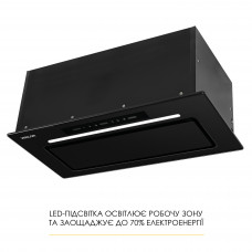 Витяжка повновбудована WEILOR LUMINA WBG 68 BLACK MATTE