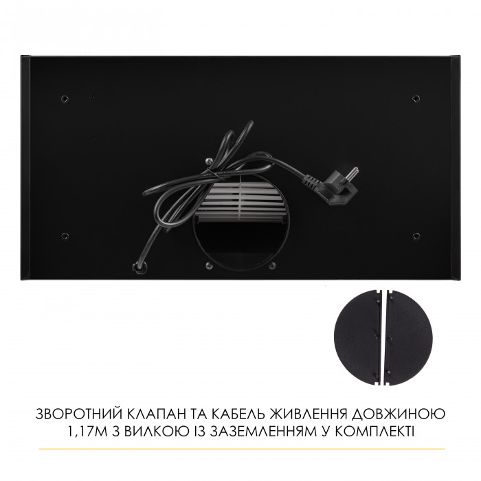 Витяжка повновбудована WEILOR LUMINA WBG 68 BLACK MATTE