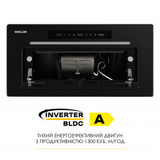 Витяжка повновбудована WEILOR LUMINA WBG 69 BLACK MATTE SILENCE