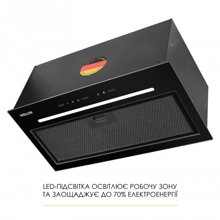 Вытяжка полновстраиваемая WEILOR LUNA WBG 59 BLACK SILENCE