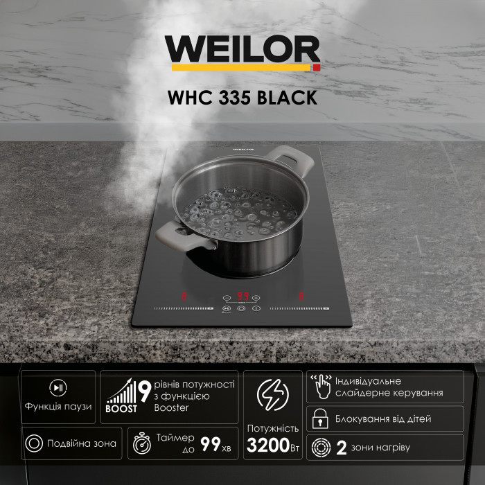 Поверхня склокерамічна Domino WEILOR WHC 335 BLACK