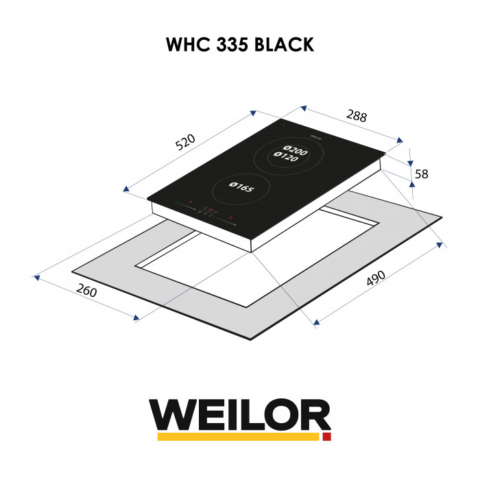 Поверхня склокерамічна Domino WEILOR WHC 335 BLACK