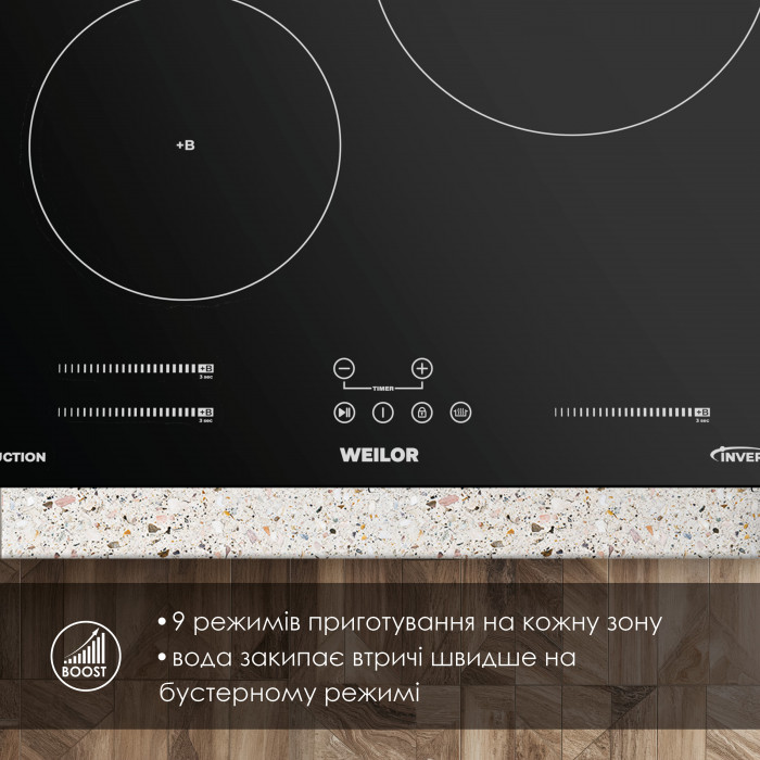 Поверхня індукційна WEILOR WIS 433 BLACK