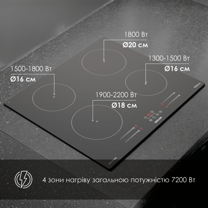 Поверхня індукційна WEILOR WIS 643 BLACK