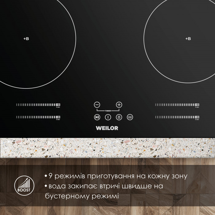 Поверхня індукційна WEILOR WIS 643 BLACK