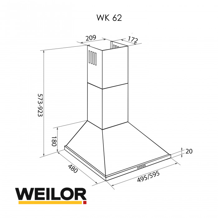 Витяжка купольна WEILOR WK 62 BL