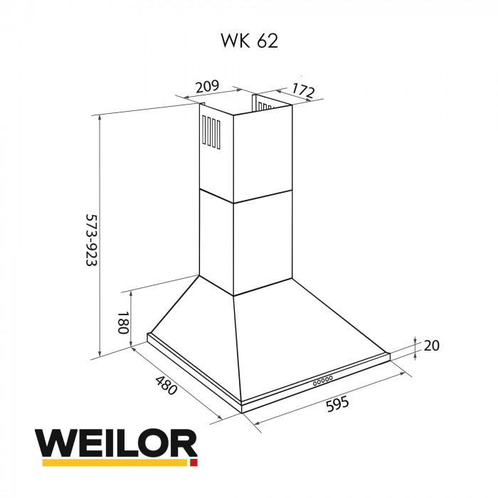 Витяжка купольна WEILOR WK 62 SS