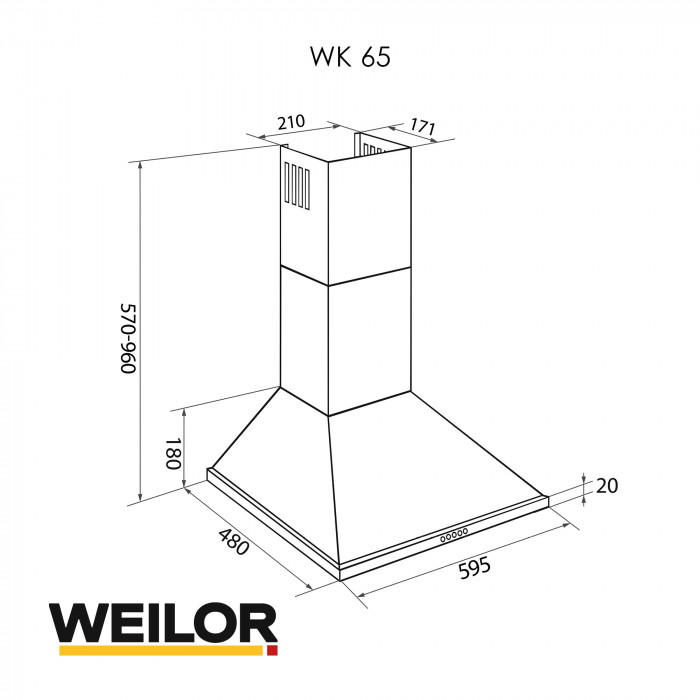 Витяжка купольна WEILOR WK 65 SS