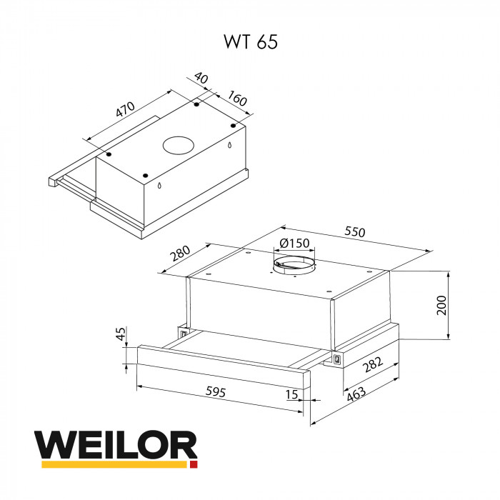Витяжка телескопічна WEILOR WT 65 WH