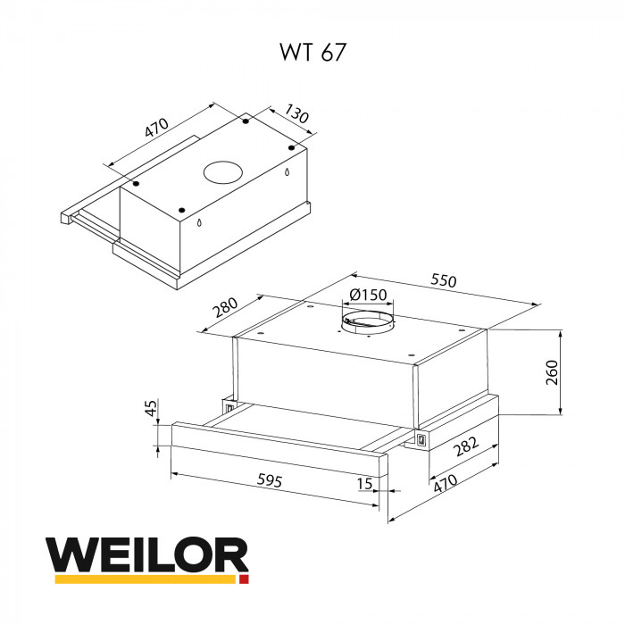 Витяжка телескопічна WEILOR WT 67 SS