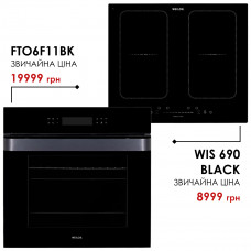 Комплект техніки Weilor: Духовка FTO6F11BK + Поверхня WIS 690 BLACK