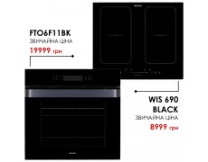 Комплект техніки Weilor: Духовка FTO6F11BK + Поверхня WIS 690 BLACK