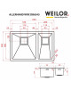 Мийка кухонна нержавіюча сталь WEILOR ALLERHAND WRX DB6345 - зображення 10