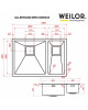 Мийка кухонна нержавіюча сталь WEILOR ALLERHAND WRX DB6945 - зображення 10